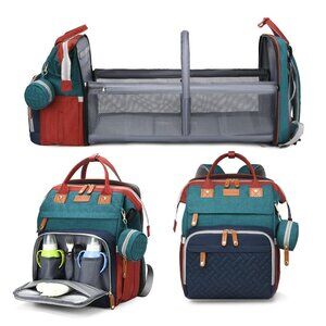 Baby Diaper Bags with Changing Station, Waterproof Large Capacity w/USB Charging
